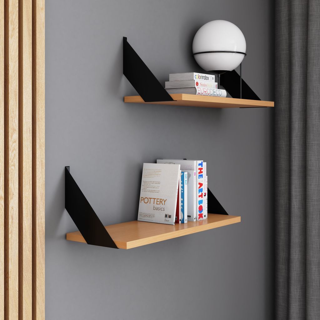 AKKE Bavaria Buche Hängeregal FLAT modern LOFT-style LxB: 60x20 cm