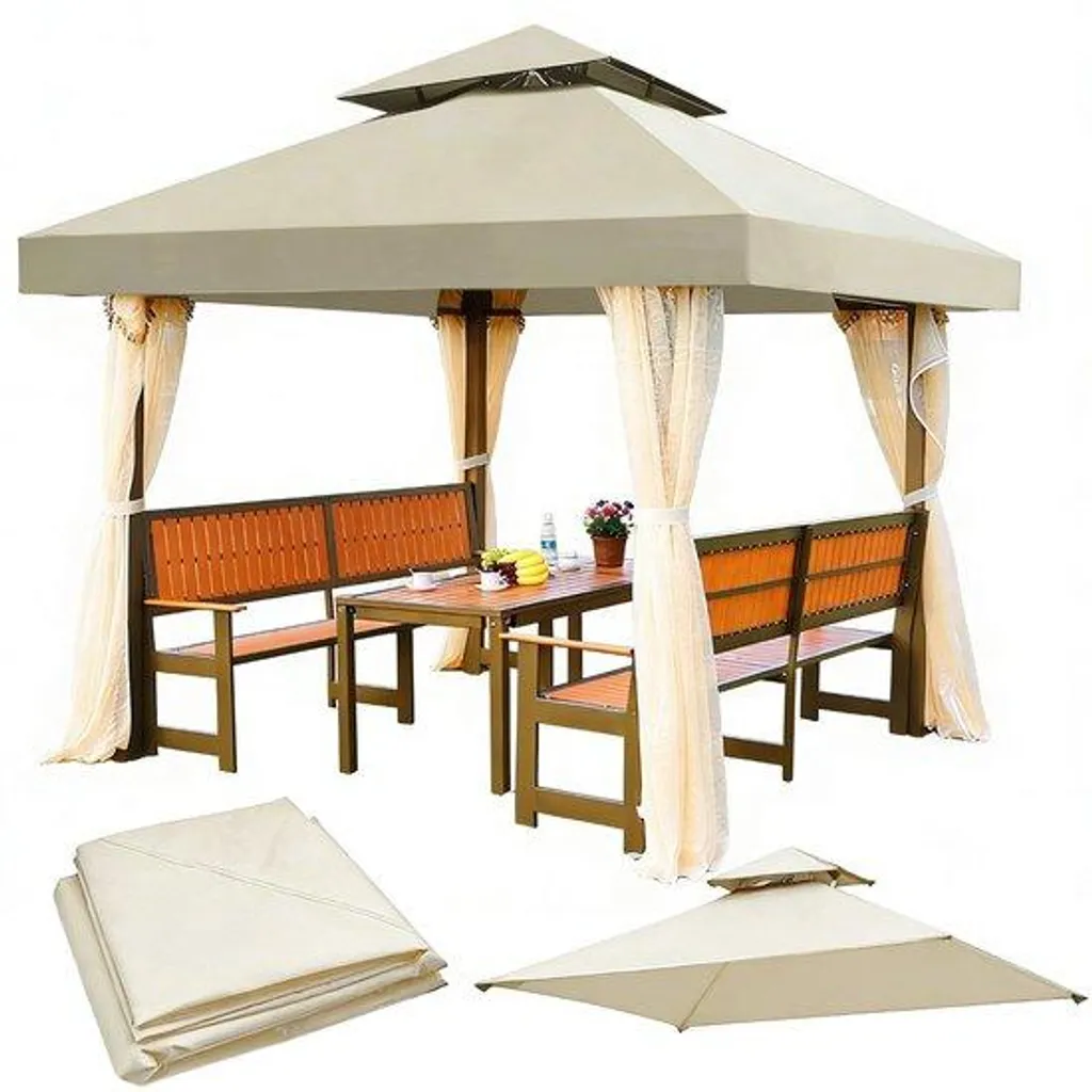 Abri de jardin 3x3 m modulable avec auvent pour repas et réceptions