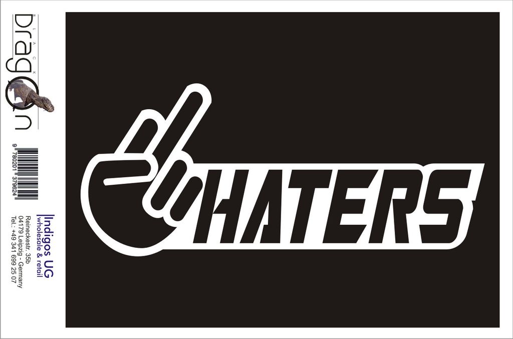 Aufkleber / Autoaufkleber - JDM / Die cut / Auto / OEM - Haters - 210X90 mm silber - Heckscheibe / Heckscheibenaufkleber