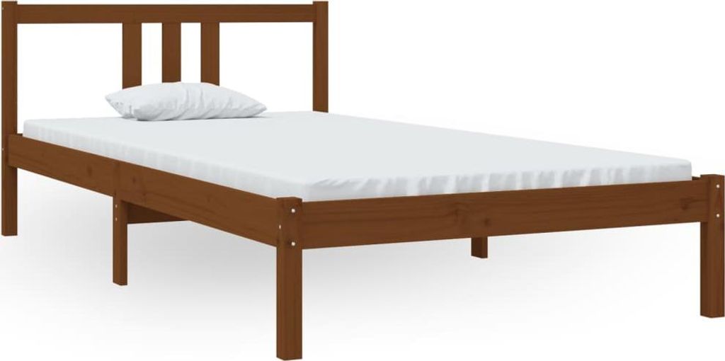vidaXL Massivholzbett Honigbraun 100x200 cm
