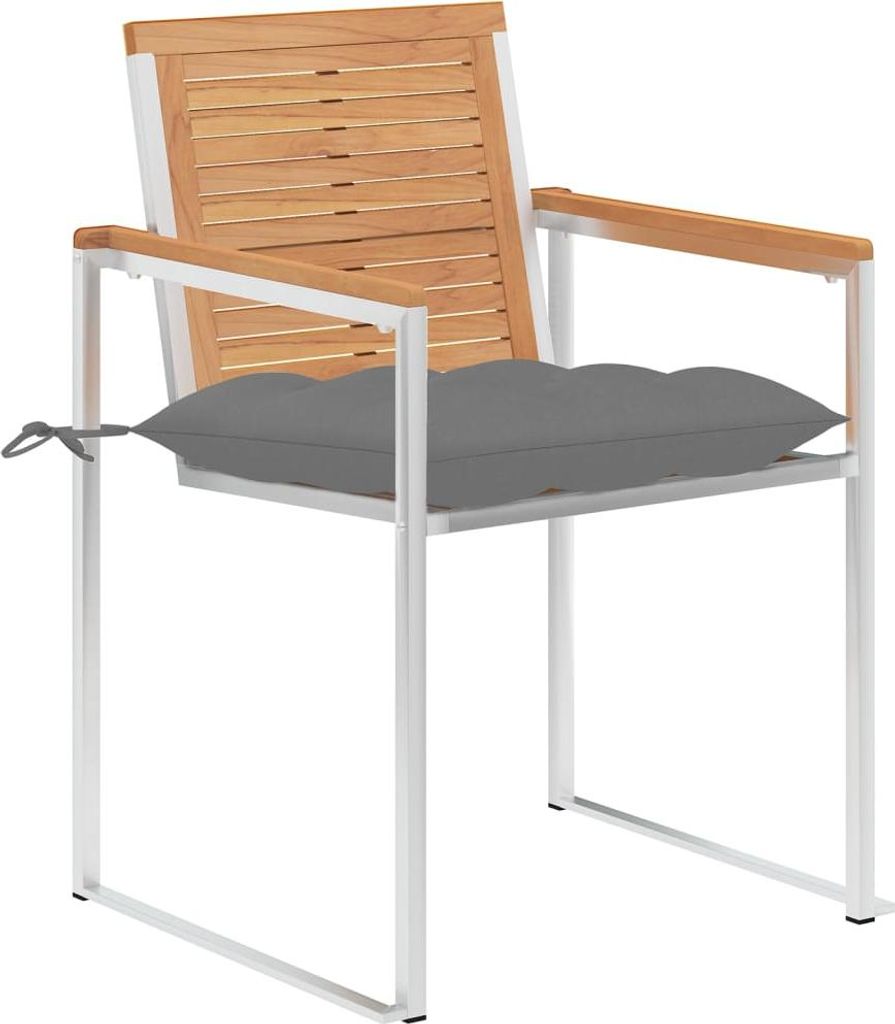 vidaXL Gartenstühle 6 Stk. mit Kissen Massivholz Teak