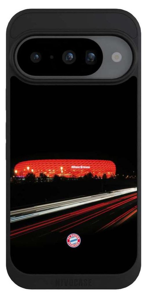 NIVOCASE Handyhülle für Google Pixel 10 Hülle NIVOpure Case Schwarz FC Bayern München FCB Stadion