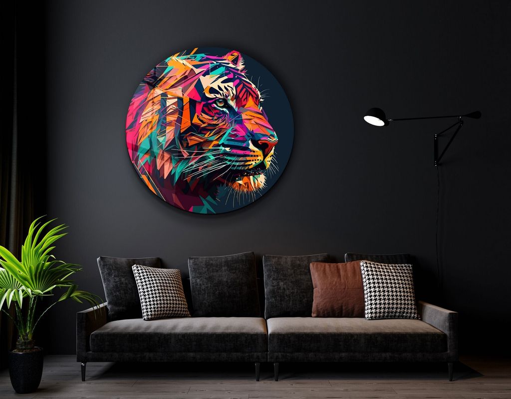 Wallity, SKR-9063 - (80 x 80), Dekorative Malerei aus gehärtetem Glas, Mehrfarbig, 100 % gehärtetes Glas, 80 x 80 x 0,4 cm