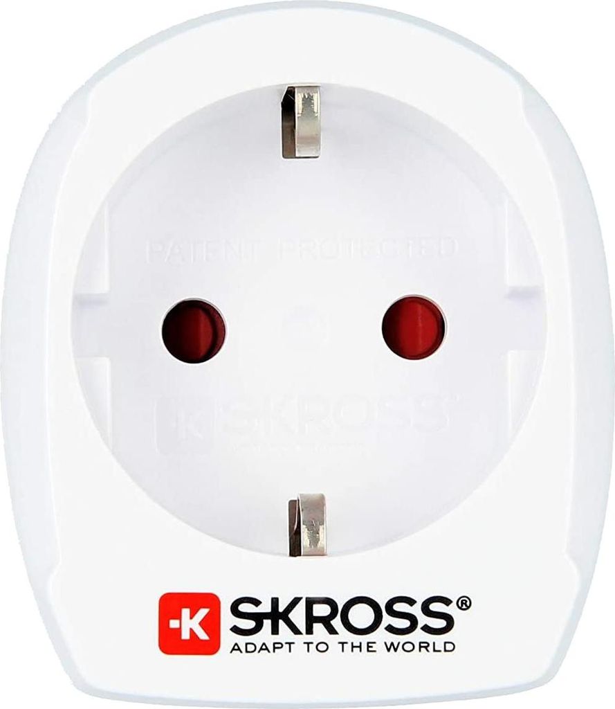 Skross, Reiseadapter EU-zu-DK Typ K 16A, Weiß