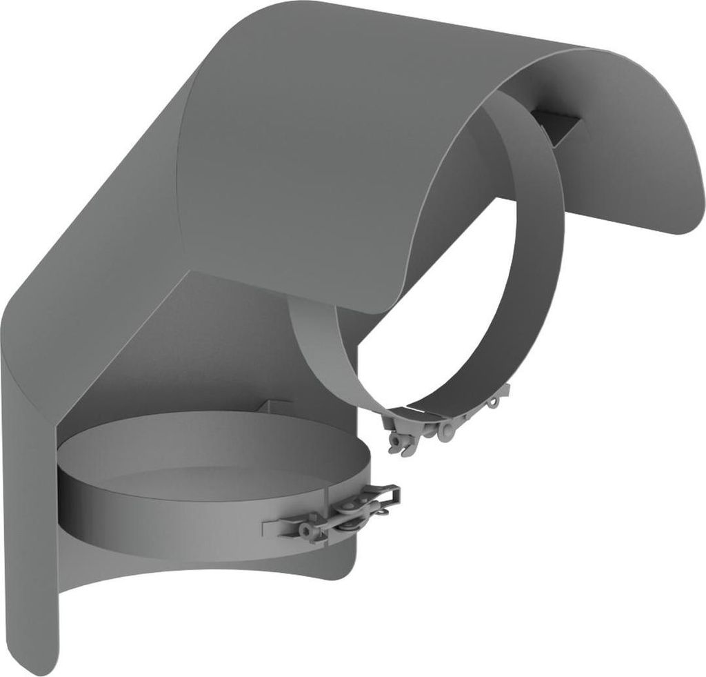 Ø 180 mm Ofenrohr Strahlungsschutz - Bogen 90° stehend - gussgrau