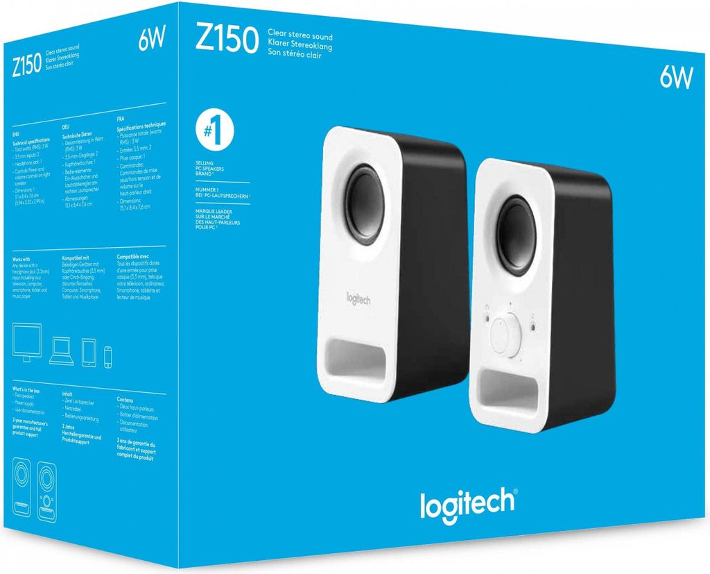 Logitech Z150 Głośnik biały Zdjęcie produktu 7