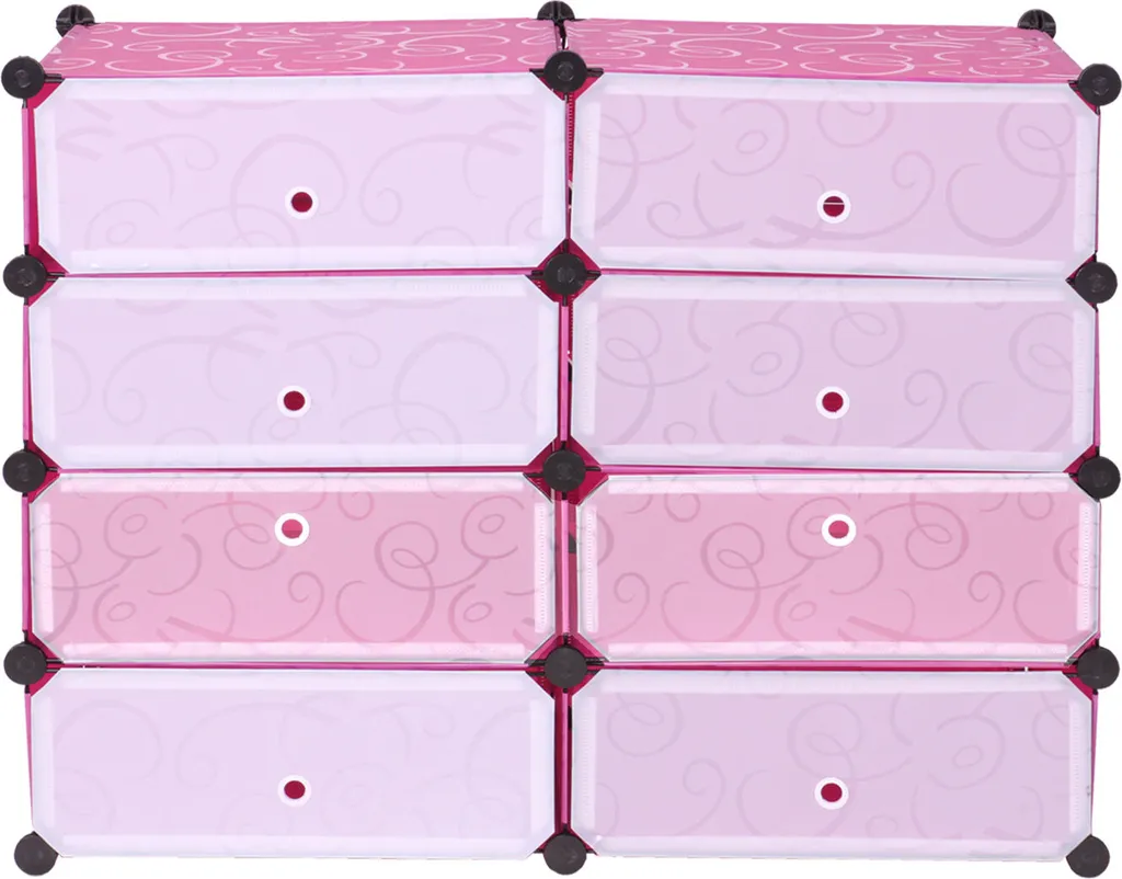 Meuble de rangement chaussures modulable rose avec 8 compartiments - 3