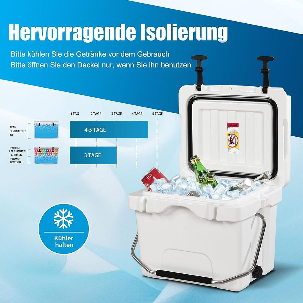 COSTWAY Chladiaci box 15 litrov, izolovaný prenosný box s Obrázok produktu 3
