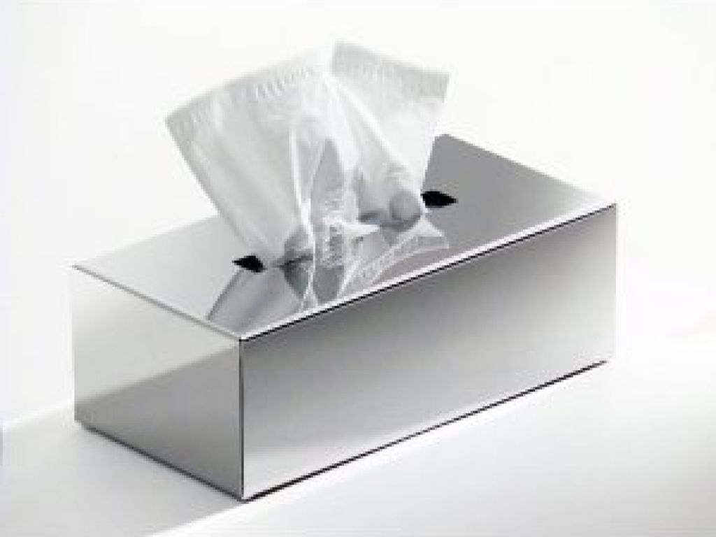 Tissuebox / Kosmetiktuchbox aus Edelstahl hochglanzpoliert Produktbild 