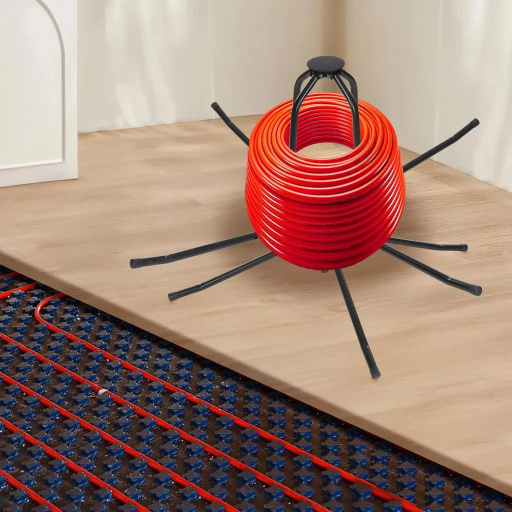 Svolgitore Tubo Regolabile Treppiede – Carico 200 Kg, Altezza 75-100 Cm, Zincato