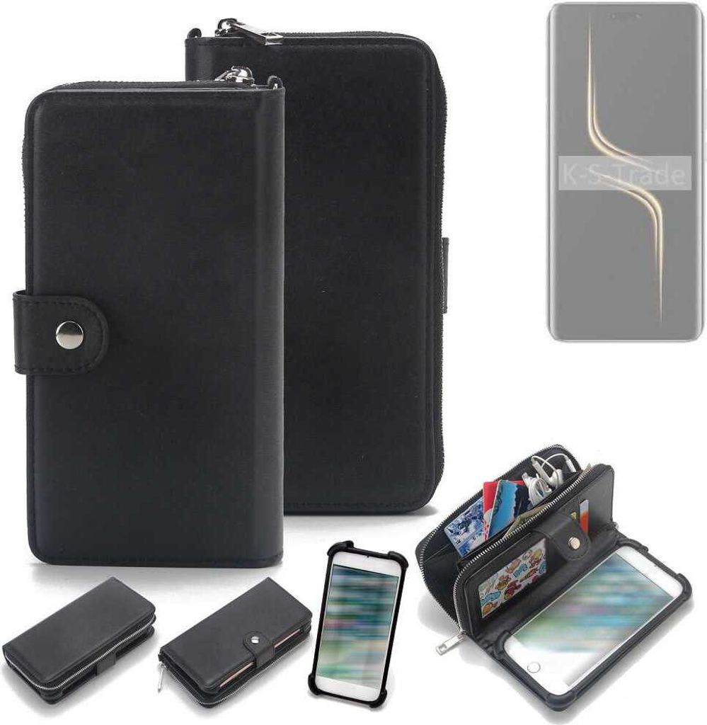 K-S-Trade 2in1 Handyhülle Schutzhülle kompatibel mit Honor Magic6 Ultimate & Portemonnee Cover Handy Hülle Case Etui Geldbörse Wallet Bookstyle