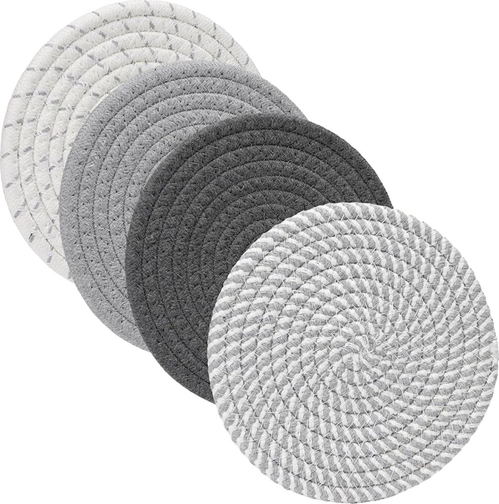 4-teilige Untersetzer für heiße Gerichte, heiße Töpfe und Pfannen, dicke, hitzebeständige Tischsets, Kochplattenmatten, Küchenuntersetzer fü...