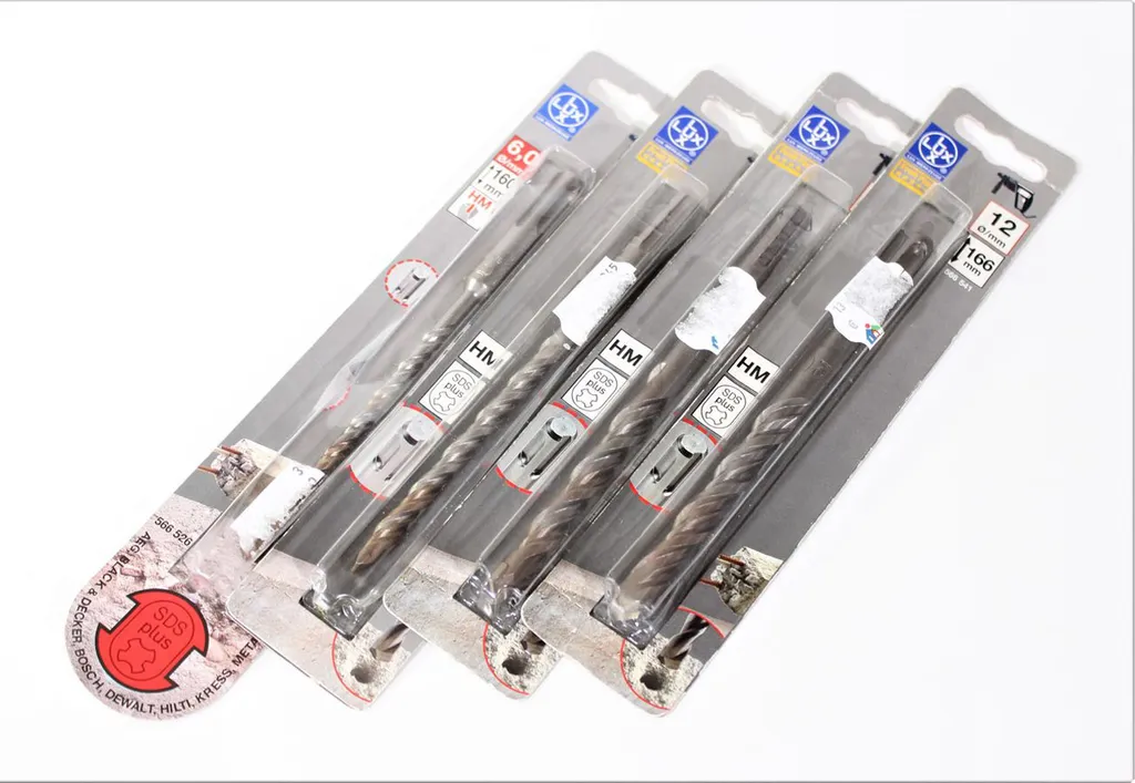 Set Punte per Muratura LUX SDS-Plus 4 Pezzi | 6-12mm Metallo Duro