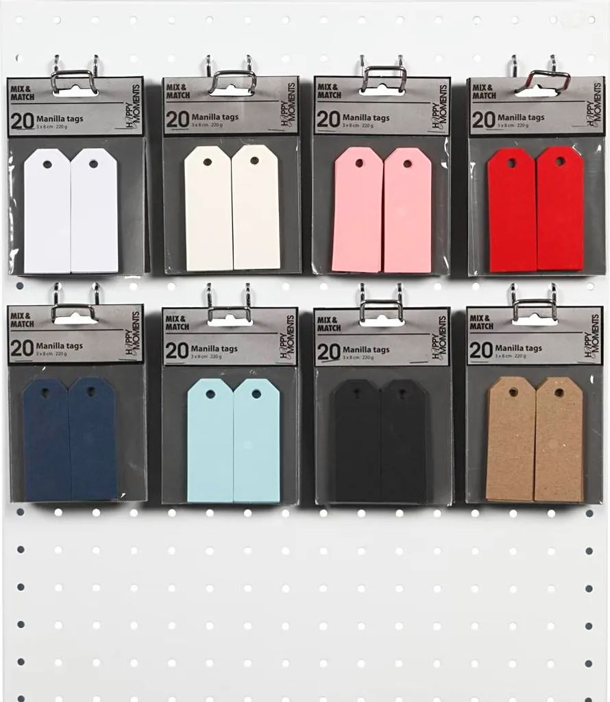 Étiquettes Manila Creativ Company 3x8 cm 220g de Couleurs Boîte 250 pcs
