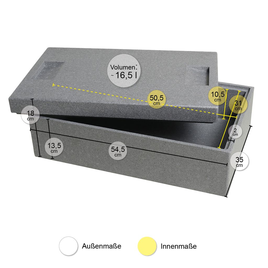 Climapor Thermobox inkl. Deckel -  ca. 16,5 L, grau Produktbild 5