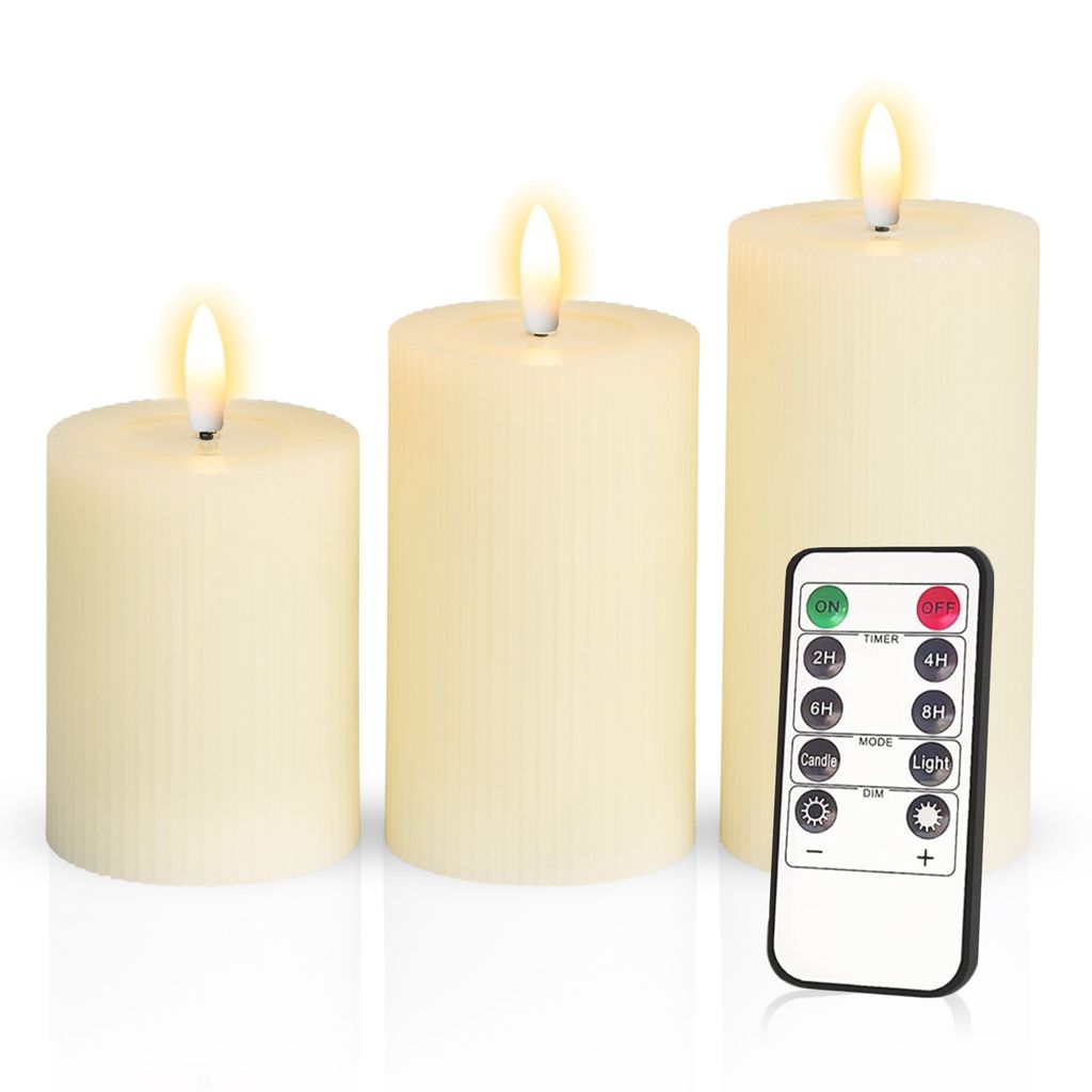 Meisterhome® Set di 3 candele LED senza fiamma Ribble con Immagine del prodotto 