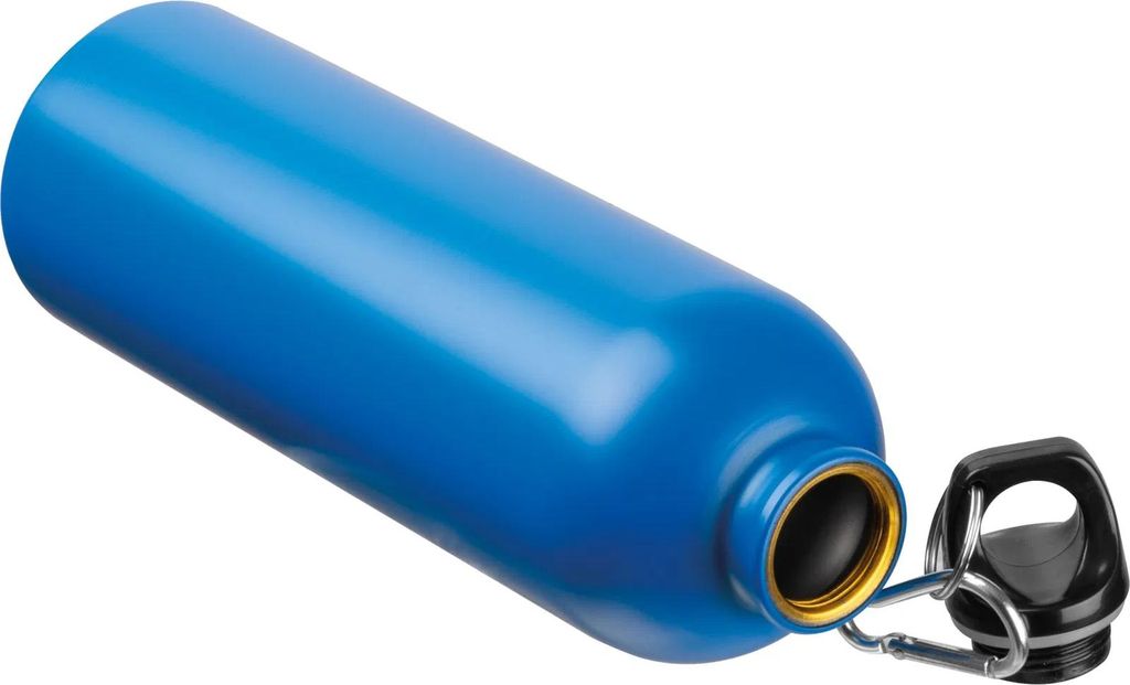 Edelstahl Trinkflasche / mit Karabiner / 750ml / Farbe blau