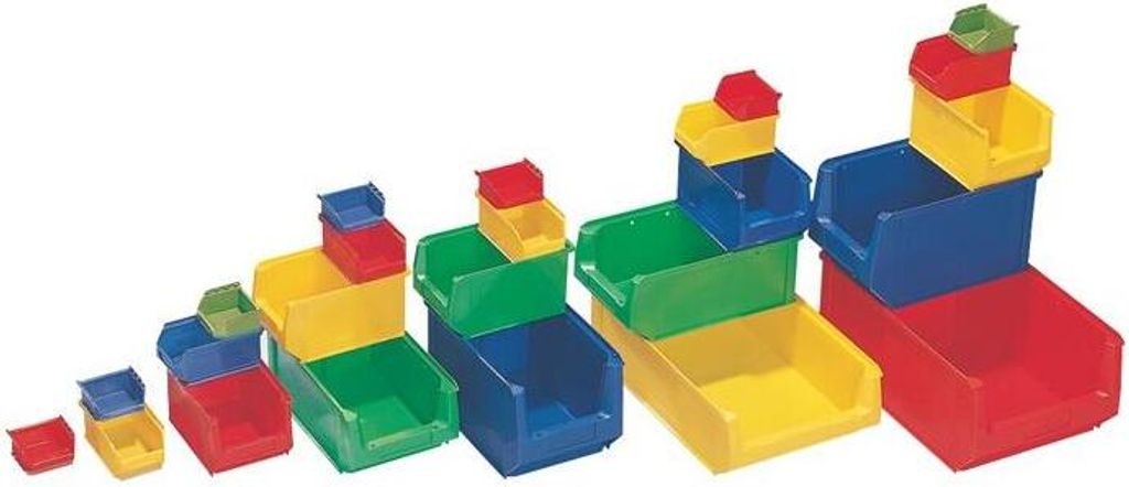 Sichtlagerkasten L160/140xB100xH75mm PE blau PROMAT