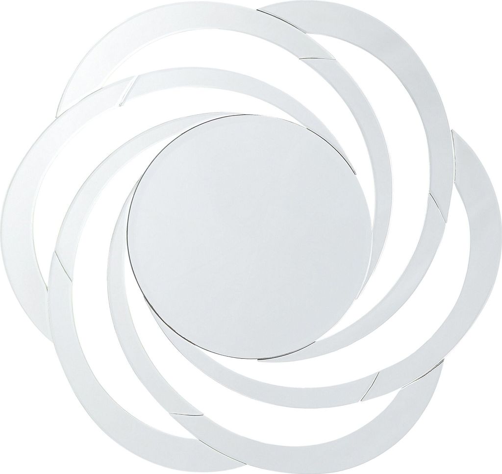 BELIANI Wandspiegel Silber MDF dia 70 cm Blumenform Glamour Modern für Wohnzimmer für Schlafzimmer