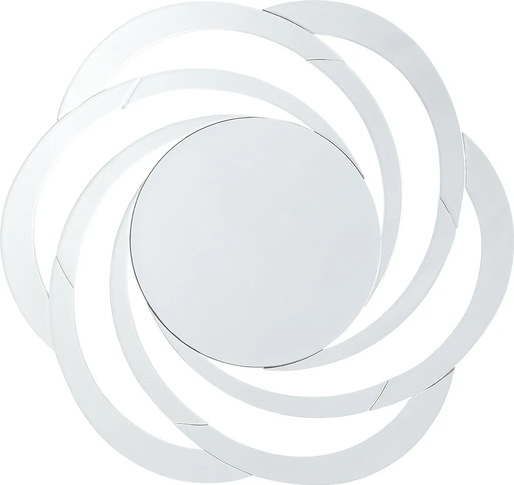 Beliani Miroir Mural en Verre Argenté et MDF Design Fleur pour Salon