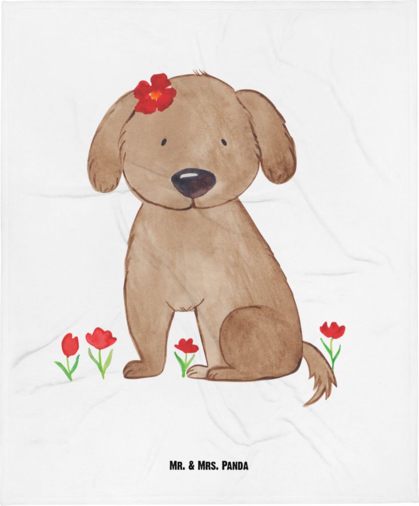 Mr. & Mrs. Panda Schmusedecke Hund Dame - Weiß - Geschenk, Fleecedecke, Hundeliebe, Plaid, Flauschig, Hunde, Sprüche, Liebe, Schlummerdecke, Erst...