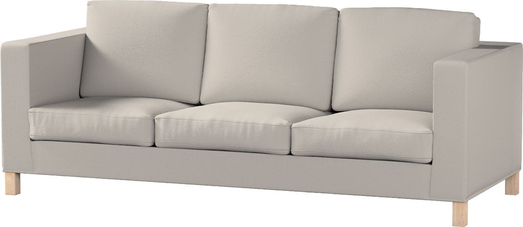 Dekoria Bezug für Karlanda 3-Sitzer Sofa nicht ausklappbar, kurz, hellbeige, Bezug für Karlanda 3-Sitzer, kurz