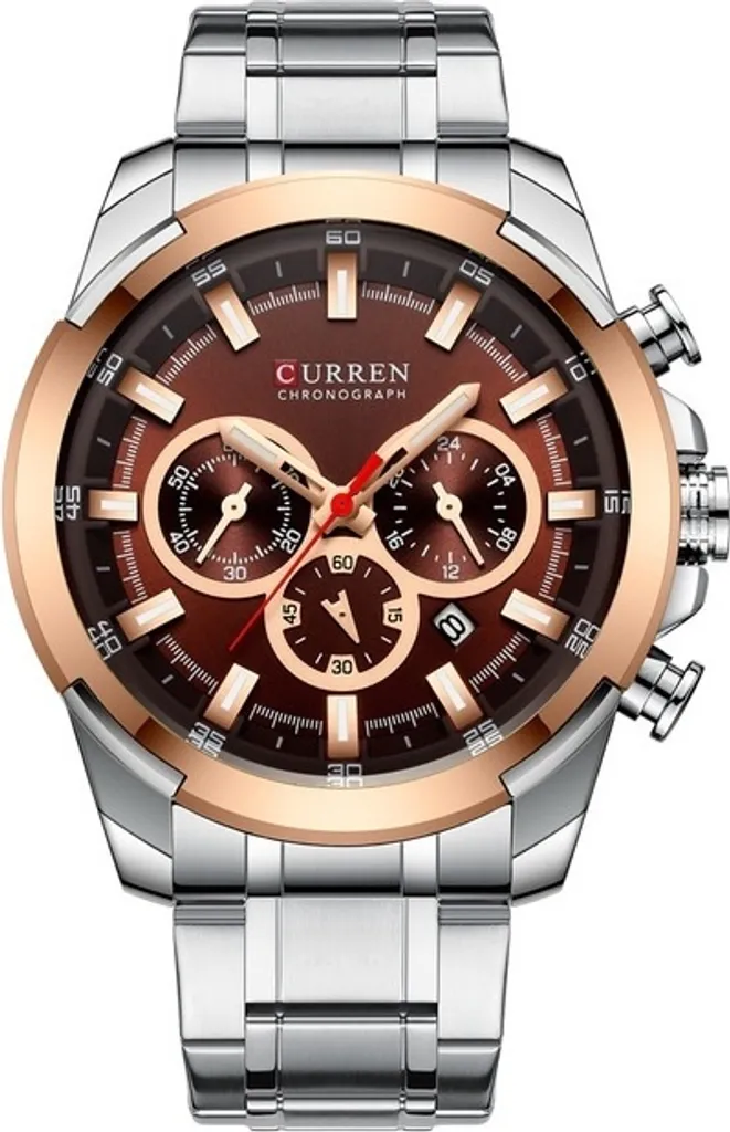 CURREN Finn KP14214 Orologio Uomo Argento Marrone | Stile Raffinato