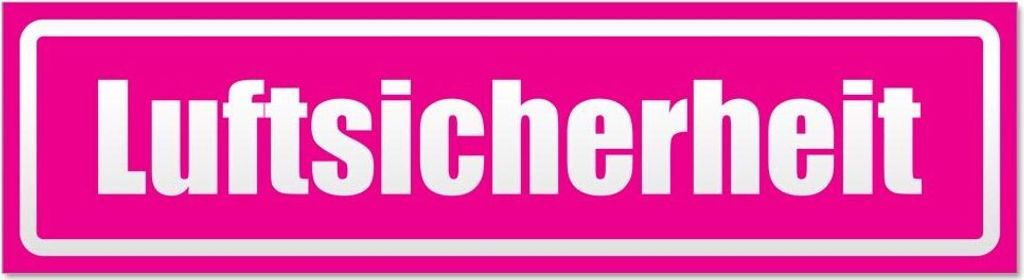 Kiwistar Luftsicherheit invertiert Magnetschild Schild magnetisch - 60cm Pink - Magnetfolie für Auto PKW Kfz