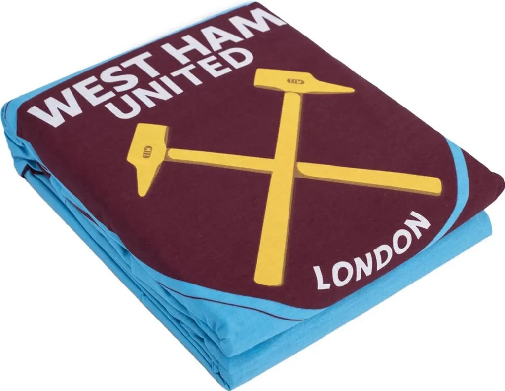 Housse de Couette West Ham United Kingsize avec Taies d'Oreiller Or