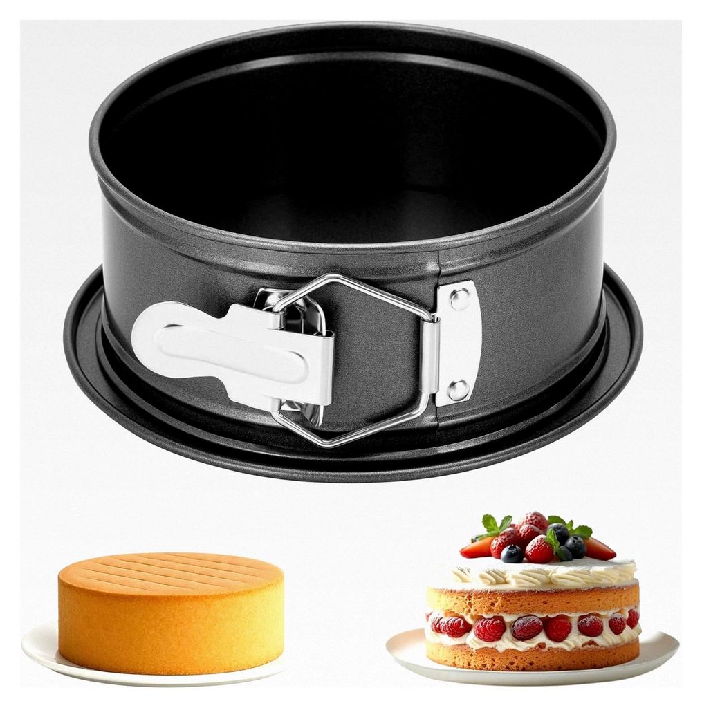 Runde Springform mit herausnehmbarem Boden, Antihaft-Backform für Käsekuchen, Grau, 15×6,5 cm