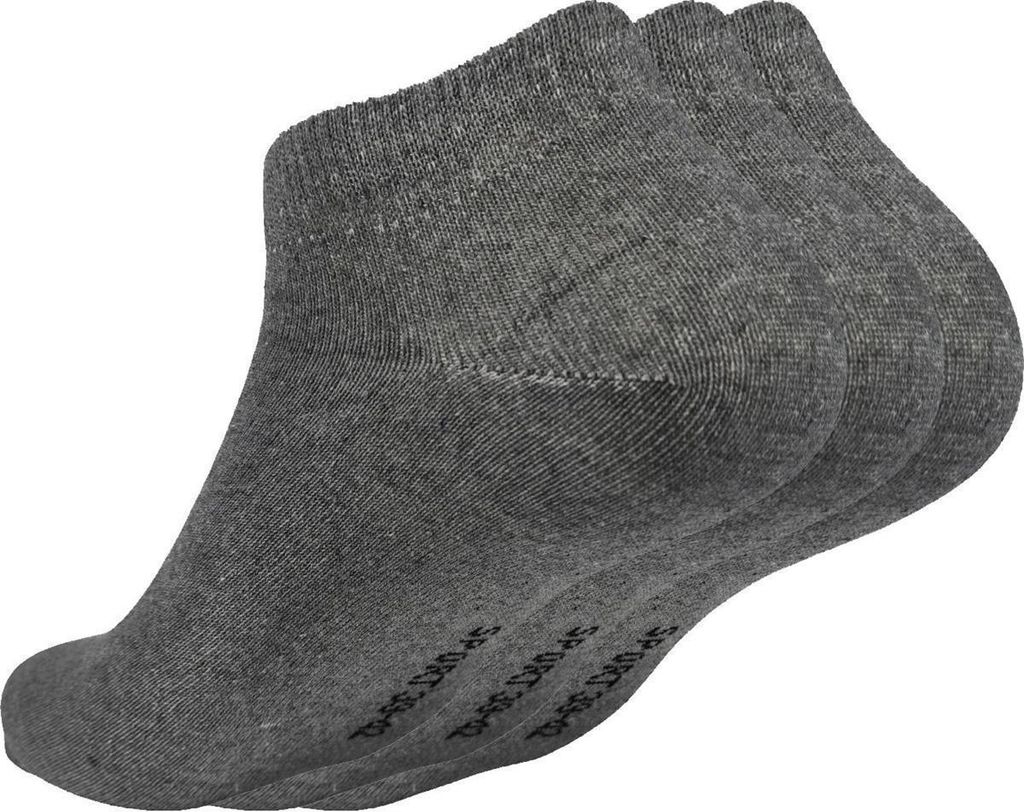 Sneaker Socken Herren Damen Socken Baumwolle, 3 Paar, Grau 35-38