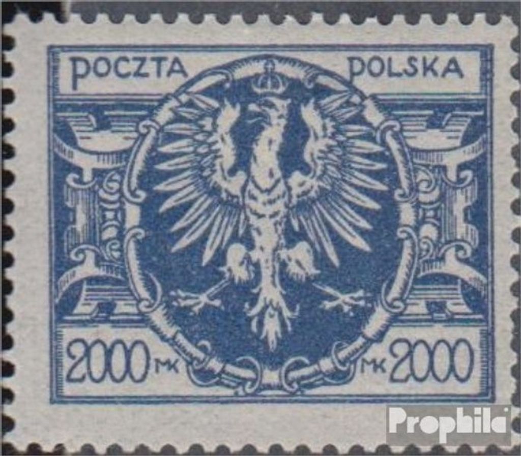 Briefmarken Polen 1923 Mi 181 mit Falz Großer Adler