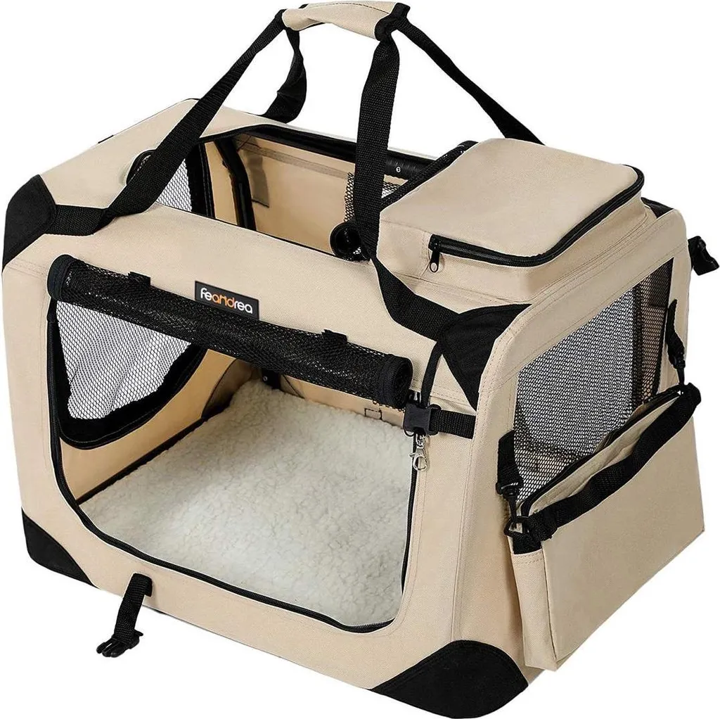 Sac de transport chien et chat Beige XL - Panier de voyage respirant