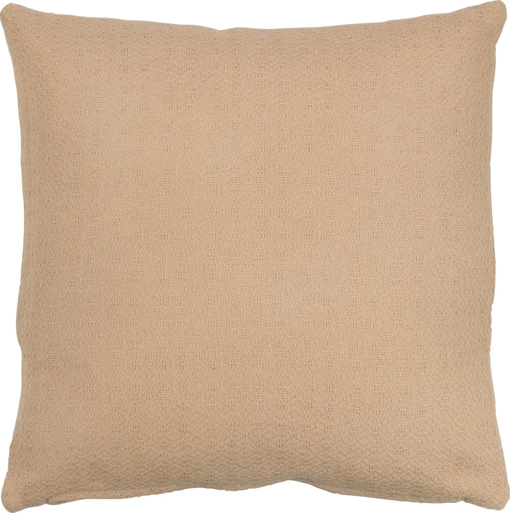 Coussin Carré Beige Soleil J-Line en Polyester Doux et Résistant - 2