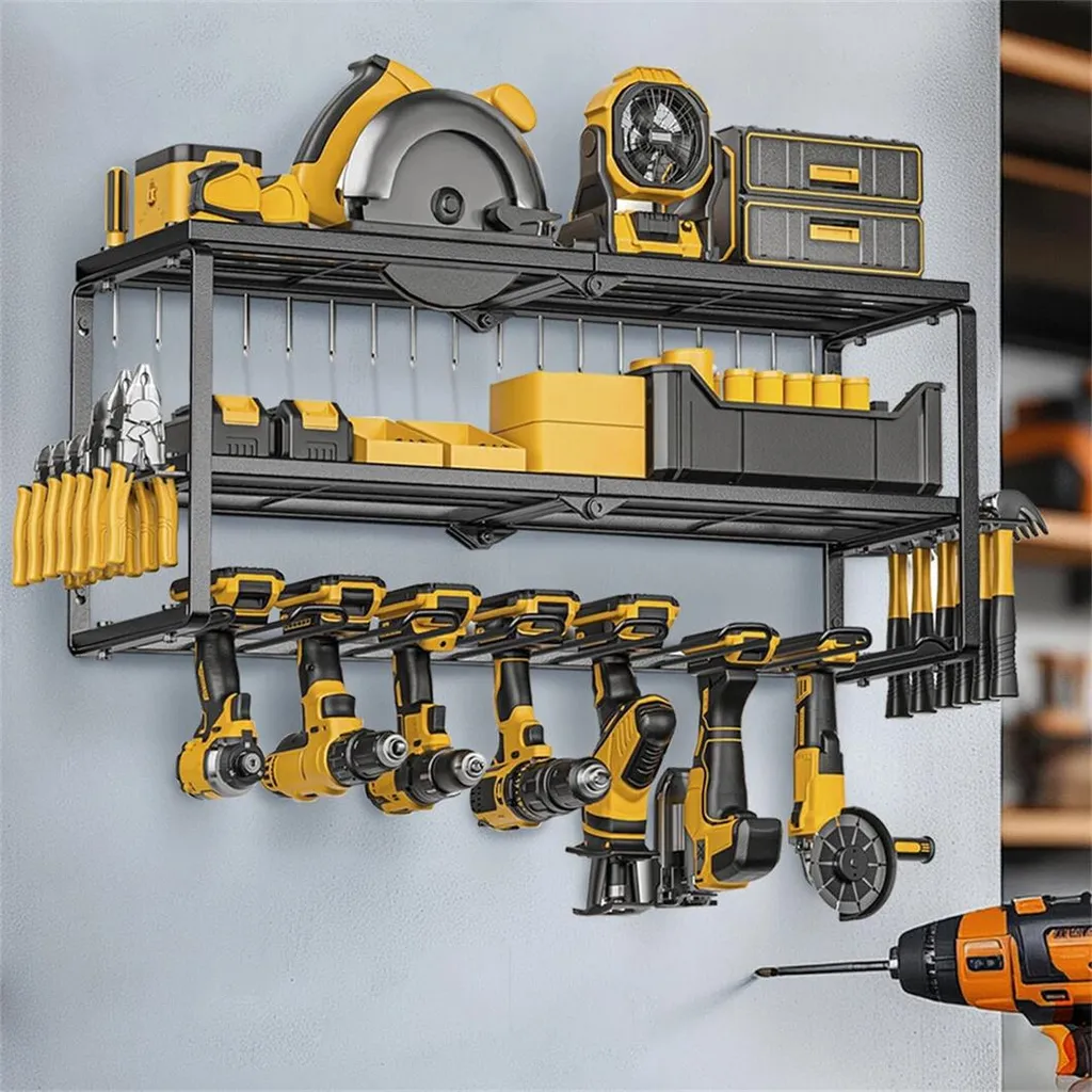 Support Mural de Rangement Outils pour Garage et Atelier WISFOR 66 cm