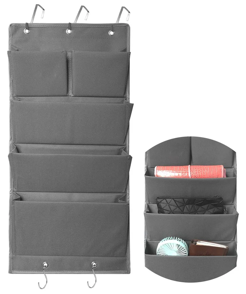 Organiseur de porte gain de place pour chambre et bureau Gris 5 niv