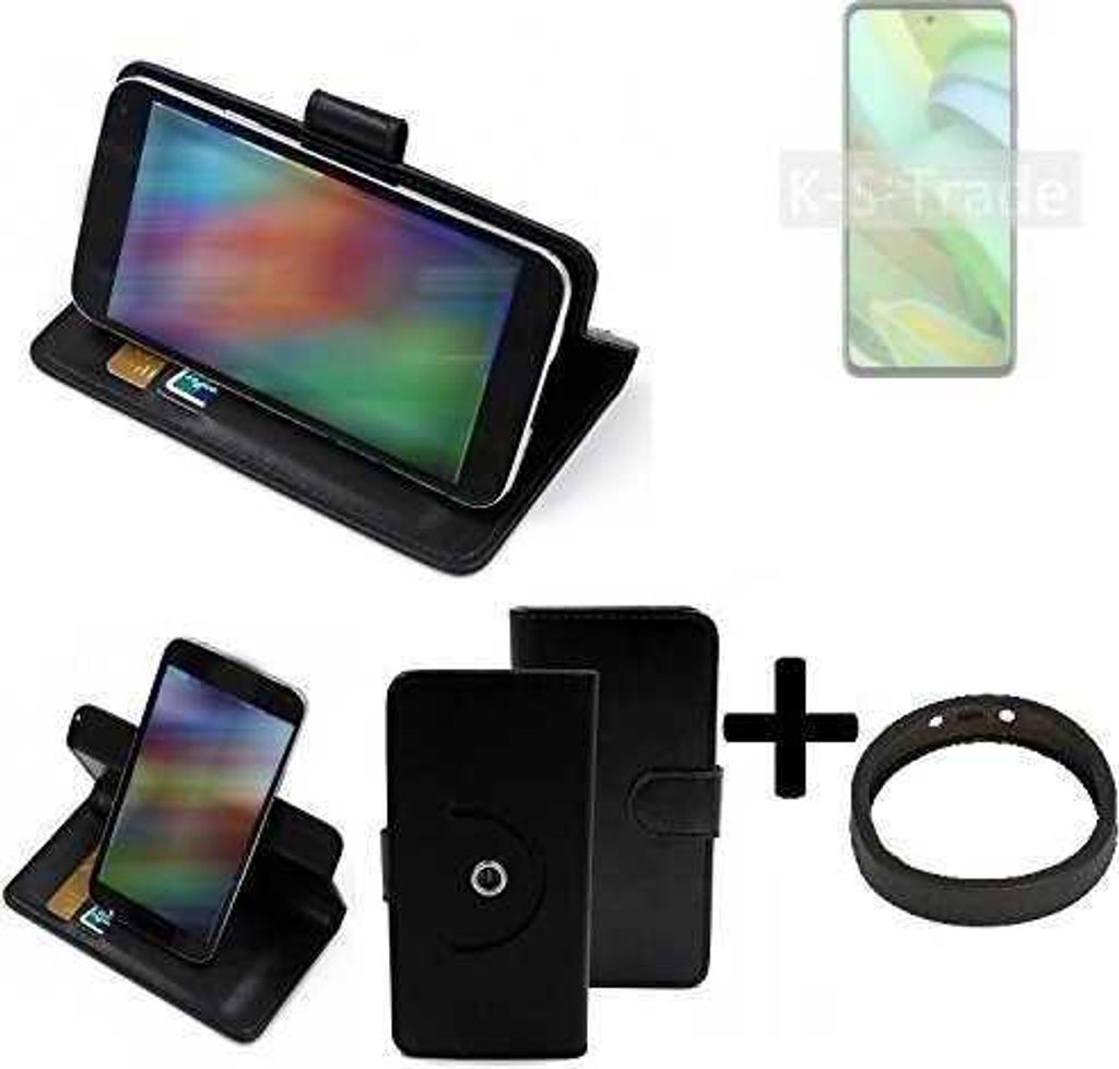 K-S-Trade Case Schutz Hülle kompatibel mit Motorola Edge 2022 + Bumper Handy Hülle Flipcase Smartphone Cover Handy Schutz Tasche Walletcase schwarz