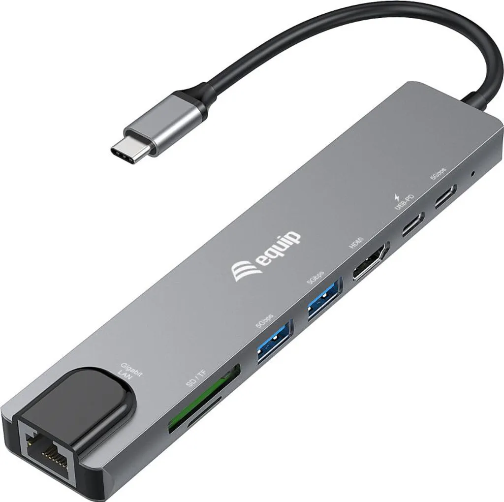 Adattatore Equip 133497 USB-C 8 in 1 Multifunzione - PD 100W HDMI