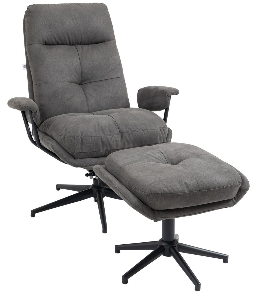 HOMCOM Relaxsessel mit Hocker, Drehbarem Fuß Fernsehsessel Produktbild 
