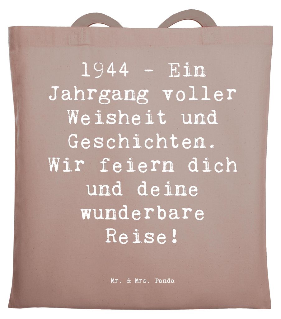 Mr. & Mrs. Panda Shopping Tasche Spruch 1944 Geburtstag - Produktbild 