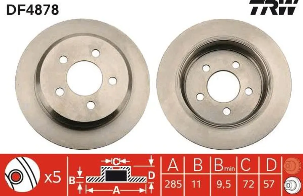 Disque de frein ventilé TRW haute performance pour Jeep Cherokee XJ