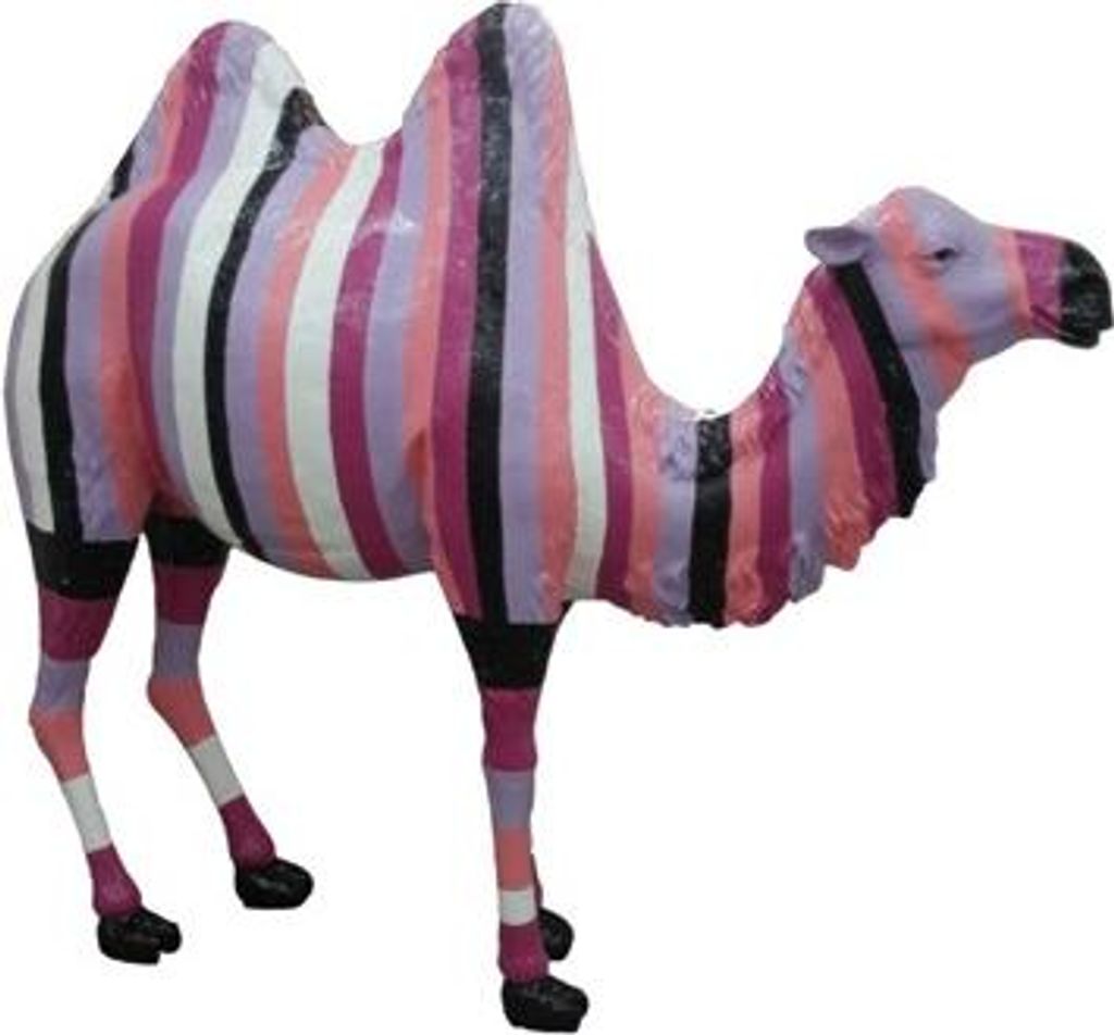 Moderne Design Kamel Bemaltes Tier Skulptur Statue 210x185cm Garten Figuren Deko