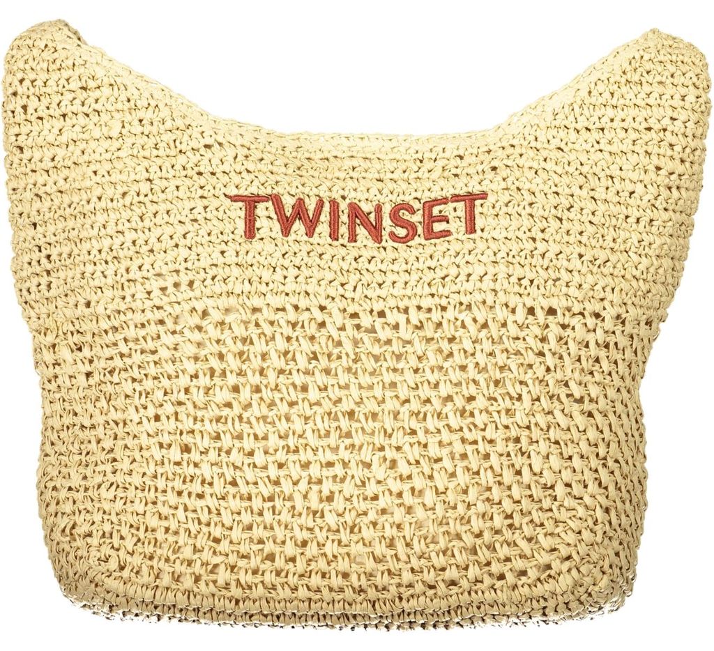 Beige Schultertasche mit Stickerei und Kontrasten – Elegante Details