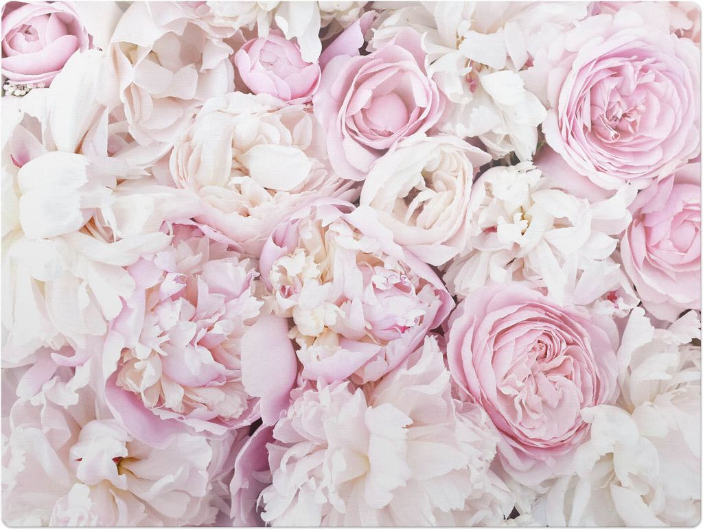 Pastellfarbene Pfingstrosen – Bodenschutzmatte – Rutschfest – Schutzmatte für Büro – Vinylmatte – Stuhlunterlage – 120 x 90 cm