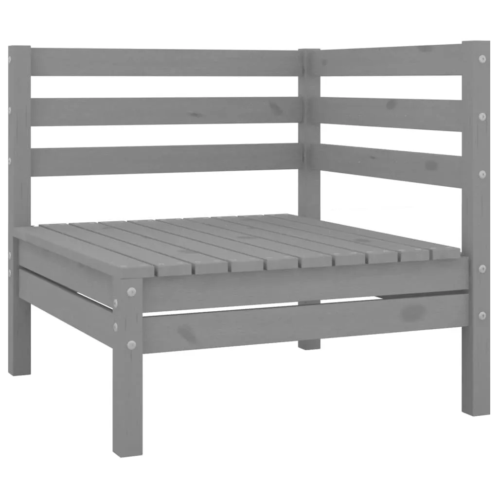 Divano da Giardino 2 Posti Angolare | Legno Pino Grigio per Famiglie - 2