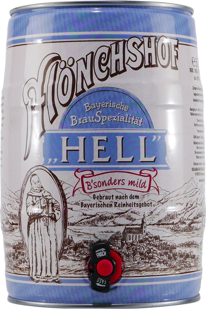 Kulmbacher Mönchshof Bayerisch Hell 4,9% Vol. 5L Partyfass Produktbild 