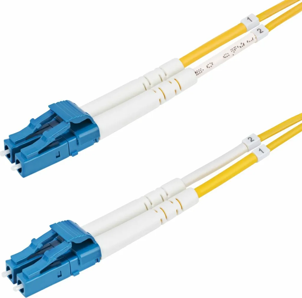 StarTech.com Cavo in fibra ottica duplex monomodale OS2 da LC a LC (UPC) da 8m, 9/125µm, 100G, Insensibile alla piegatura, Bassa perdita di inserzione, Cavo patch in fibra LSZH