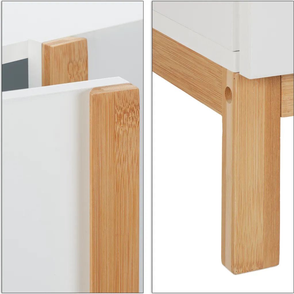 Meuble sous lavabo blanc gain de place avec découpe de siphon - 7