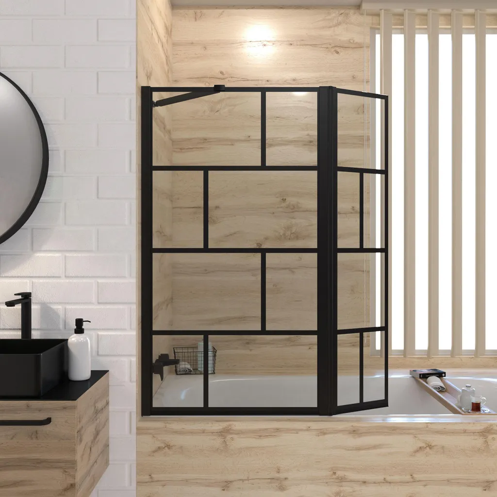 Écran de baignoire avec volet mobile profilé noir mat Urban - 6
