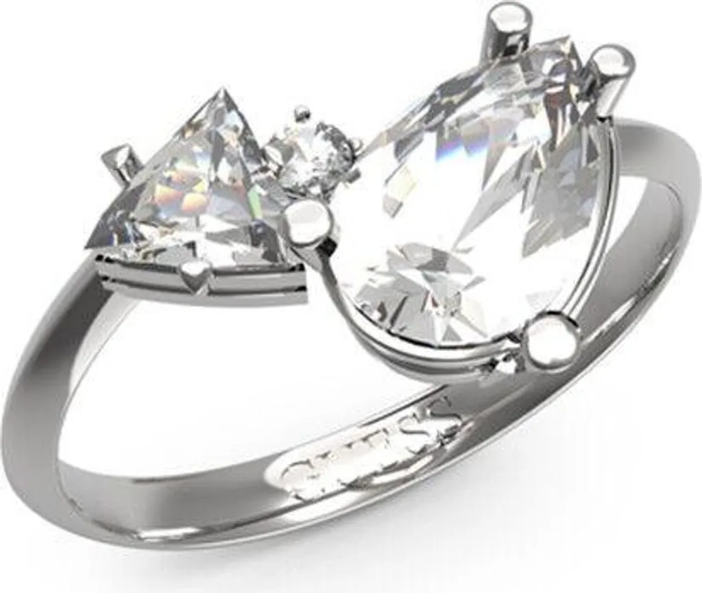 Bague Guess JUBR04418JWRH Argentée et Cristaux Scintillants Taille 54 EU